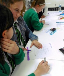 Polish speaking pupils write poems at the launch of Mother Tongue Other Tongue competition in Glasgow