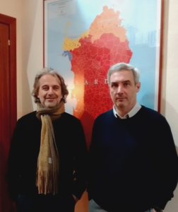 Giuseppe Corongiu and Francesco Cheratzu at Condaghes Publishing Company, Cagliari. These gents helped me recruiting participants and hosted me and my experiments.